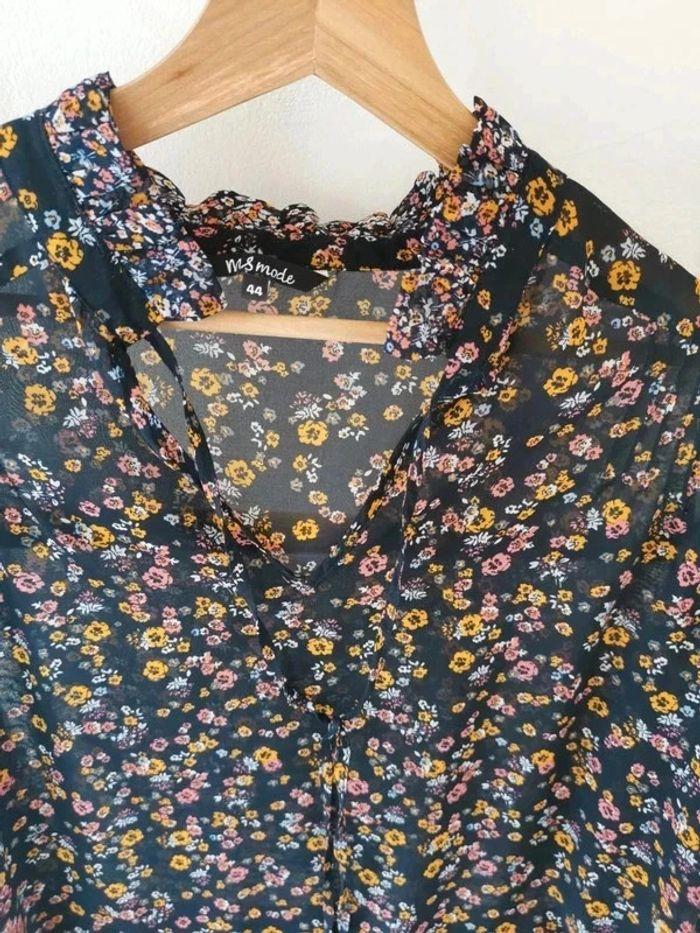 Blouse transparente liberty noire M&S T44 - photo numéro 2