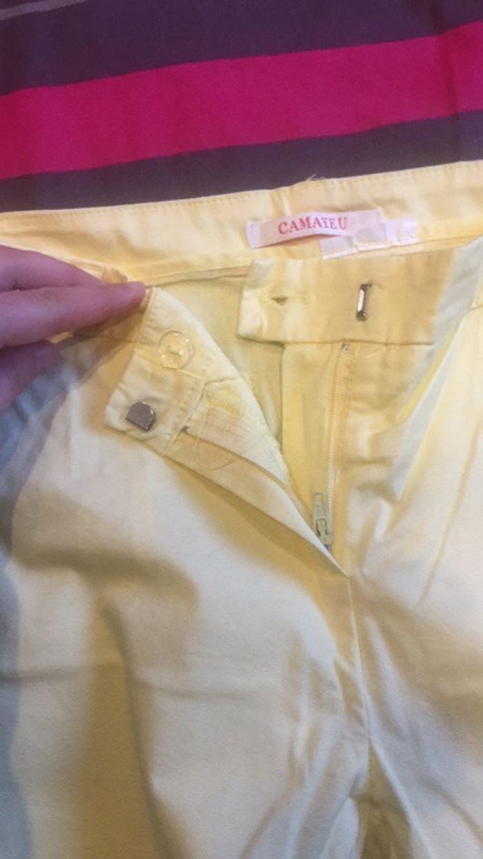 Pantalon chino jaune Camaieu taille 34 - photo numéro 4