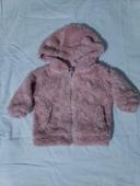 Gilet pilou pilou fourrure peluche rose 3 mois fille chaud avec petites oreilles