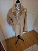 Manteau effet peau beige neuf