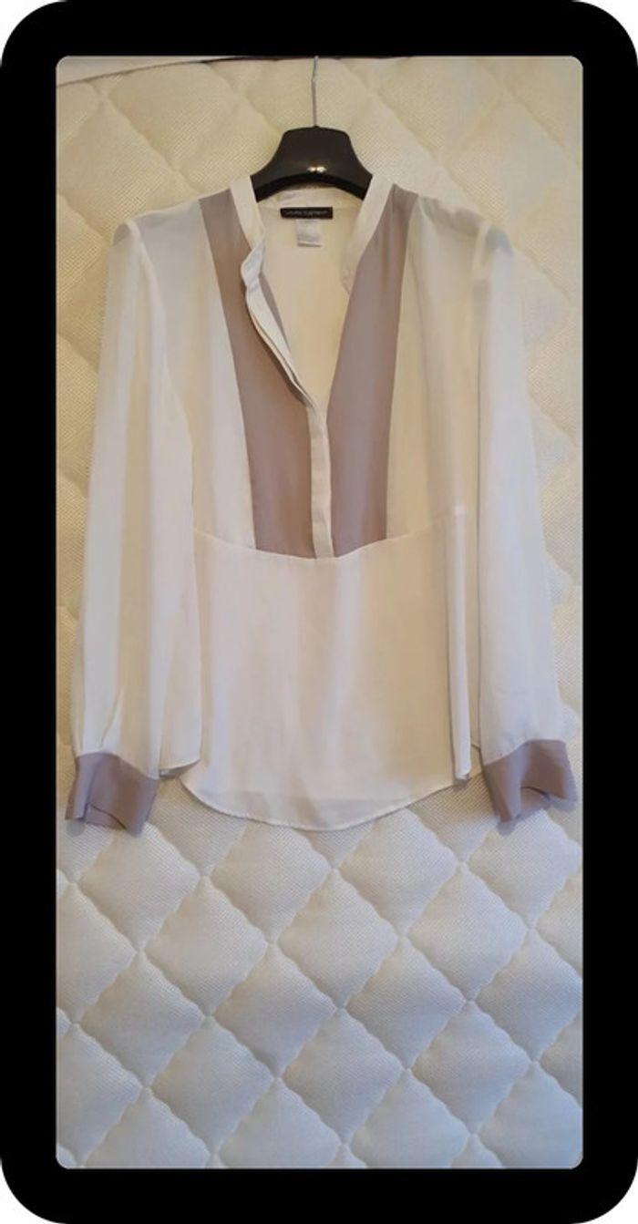 Blouse bicolore ajustée fluide taille 36 - photo numéro 2