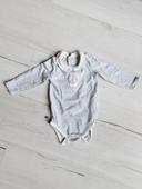 Vêtement bébé fille body manches longues col Claudine gris Obaïbi 9 mois