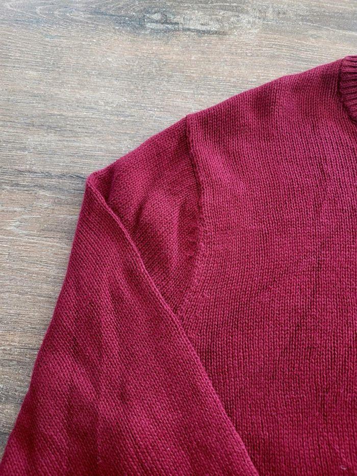 Pull Col Rond Vintage Chaps Ralph Lauren M Bordeaux Logo Brodé - photo numéro 5