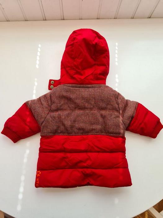 Manteau rouge DPAM Du Pareil au Même, chaud 3 mois avec capuche protectrice - photo numéro 4