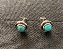 Boucles d’oreilles vintage bleues turquoises et argentées