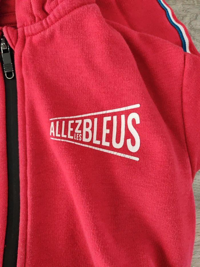 Sweat veste zippé 4 ans allez les bleus - photo numéro 3