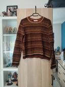 Pull noir marron beige en maille neuf Zara - Taille S 36