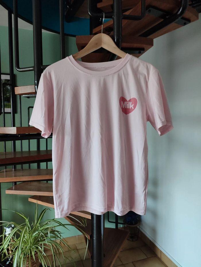 T-shirt tissus doux japonais milk CIO rose pâle 40 - photo numéro 2