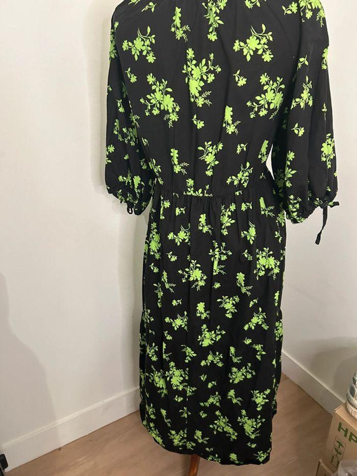 Robe longue cache-coeur noire et verte - photo numéro 6