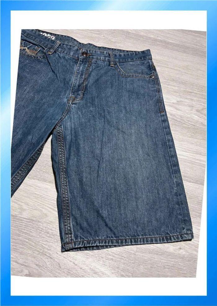 🩳 Short vintage brodé hip hop Ecko UNLTD en jean Bleu Taille 40 XL 🩳 - photo numéro 16