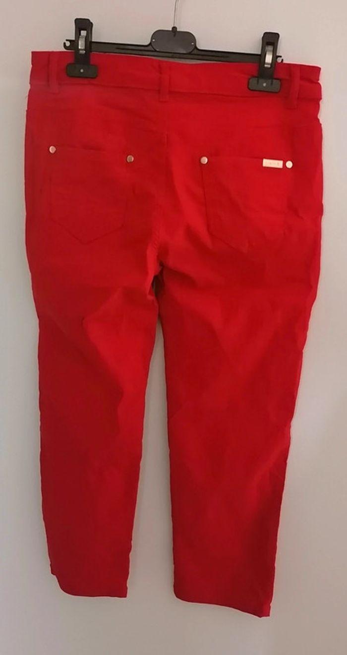 Panta-court rouge doré jean stretch Taille M Cherry Berry - photo numéro 11