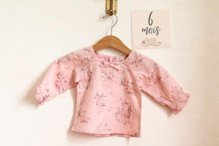 Blouse rose pâle danseuse, Grain de blé, 6 mois - photo numéro 1