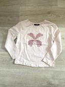 T-shirt manches longues rose papillon 4 ans Okaïdi