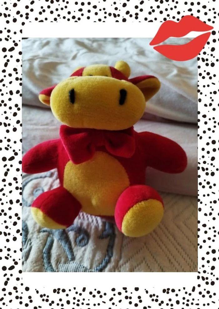 Mini peluche vache rouge et jaune - photo numéro 7