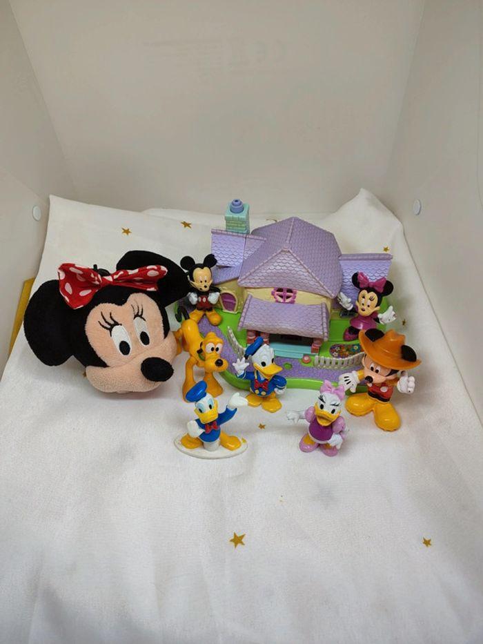 Polly pocket figurine Mickey Minnie Birthday maison house dingo Donald daisy - photo numéro 2