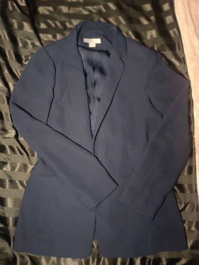 Vente blazer fluide bleu marine- H&M- Taille 34 - photo numéro 3