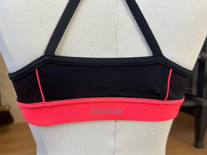 Maillot de bain coupe sportive brassière culotte noir et rose fluo - photo numéro 6