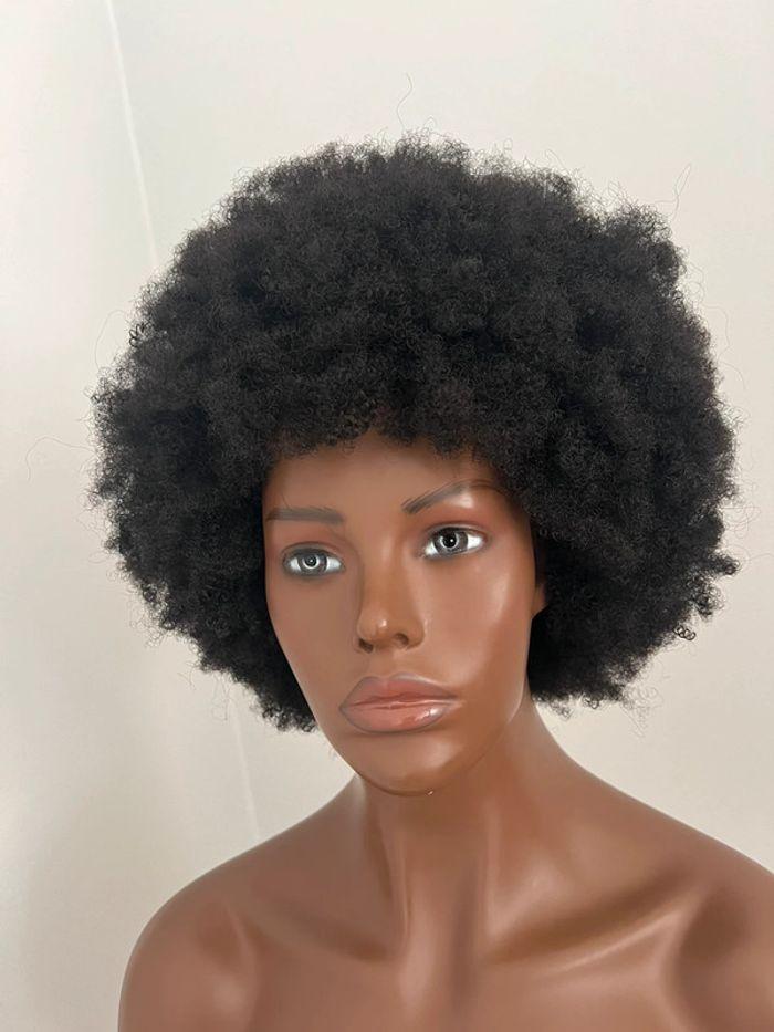 Perruque afro cheveux crépus brune foncé/ noire - photo numéro 8