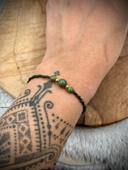 Bracelet en macramé avec pierre de Jaspe vert et Unakite