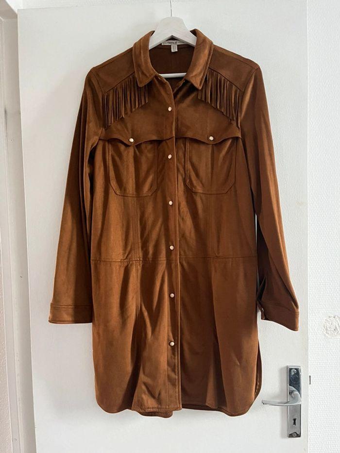 Chemise longue daim Zara - photo numéro 1