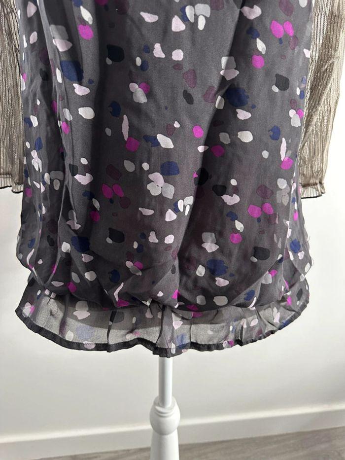 Blouse bariolée et voile grise et violette Mia Soana T40 - photo numéro 6