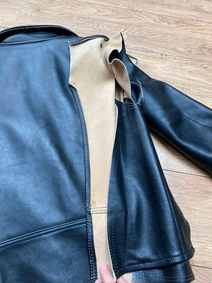 Veste en cuir perfecto noir Maison martin margiela x H&M - photo numéro 7