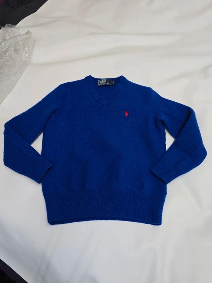 Pull Ralph lauren laine merino bleu - photo numéro 1