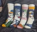 Lot de 4 paires de chaussettes visages abstraits