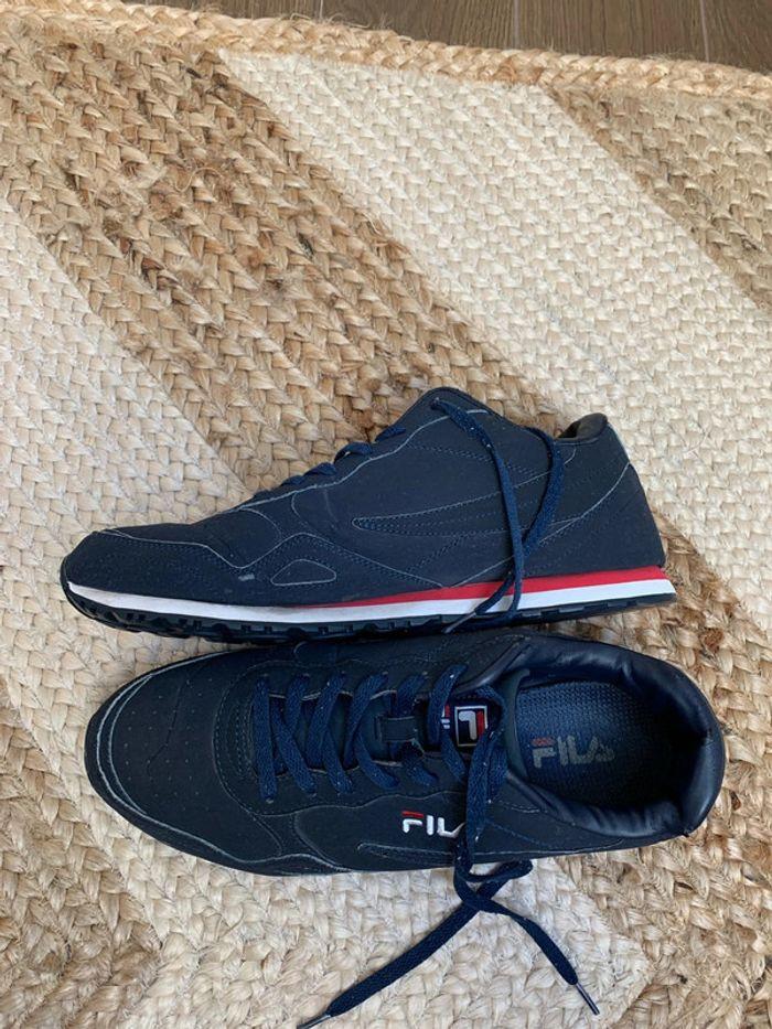 Baskets fila homme bleu marine/rouge - photo numéro 4