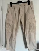 Pantalon cargo beige clair Zara taille 46