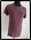 T-Shirt Superdry bordeaux logo noir brodé taille S