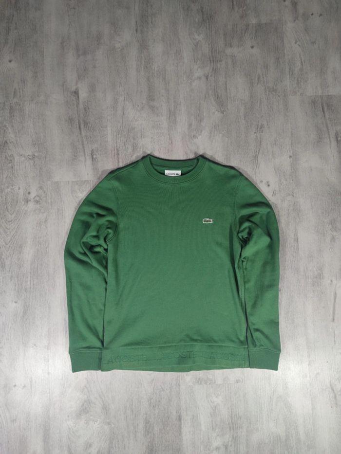 Pull Crewneck Lacoste Vert Logo Brodé Taille XS Homme - photo numéro 3