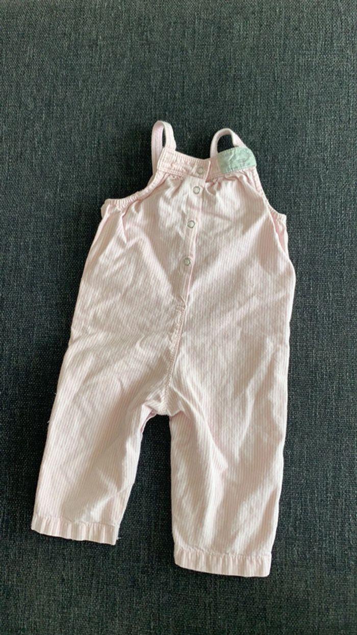 Salopette rayé rose et blanc, petit bateau, 12 mois en très bon état - photo numéro 6