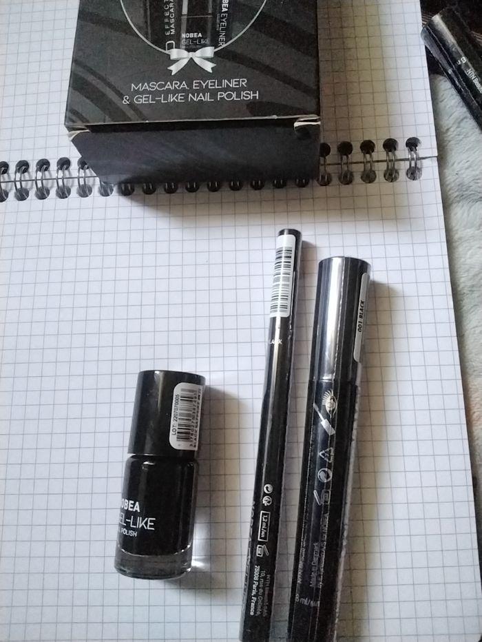 Set nobea 3 produit mascara  gel like nail polish  vernis noir  eye-liner noir - photo numéro 2