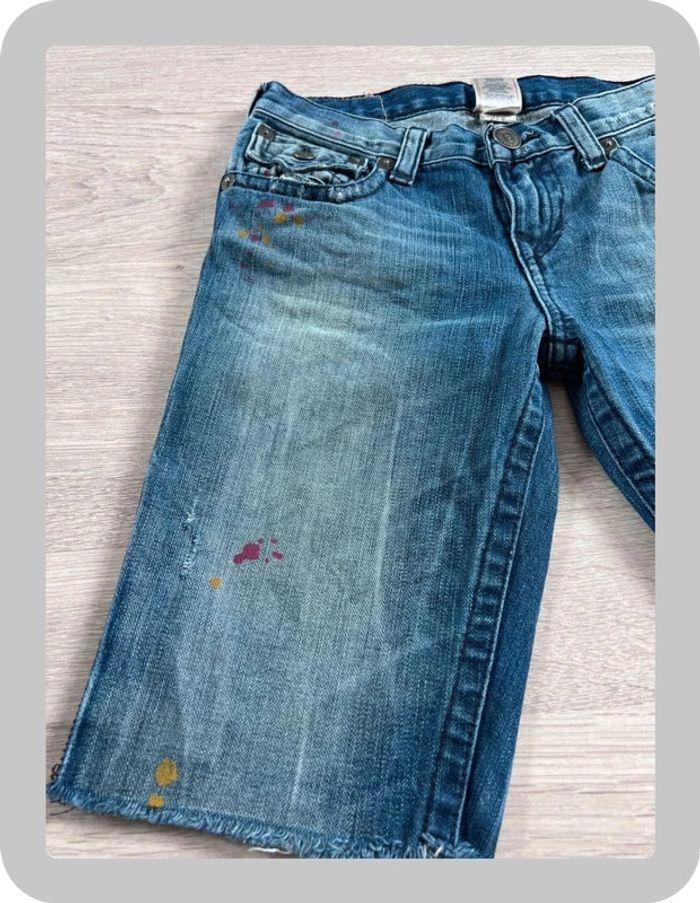 🩳 Short vintage brodé en jean True Religion Bleu Taille XS 🩳 - photo numéro 16