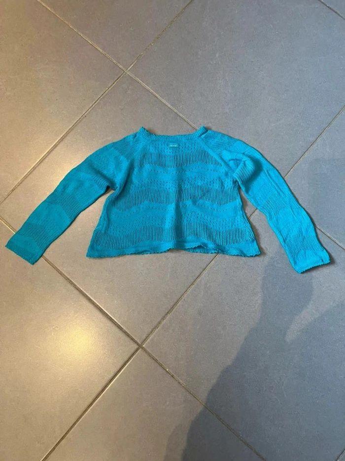 Gilet / Boléro à boutons - Catimini - Modèle: dentelle - Bleu turquoise - 3 ans - photo numéro 3