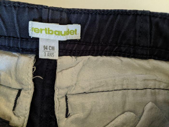 Pantalon bleu marine cargo doublé Vertbaudet 3 ans 94 cm - photo numéro 3