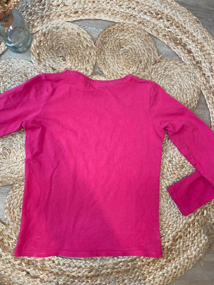 T-shirt manches longues rose fuchsia et argenté Okaïdi taille 8 ans / 128 cm - photo numéro 4