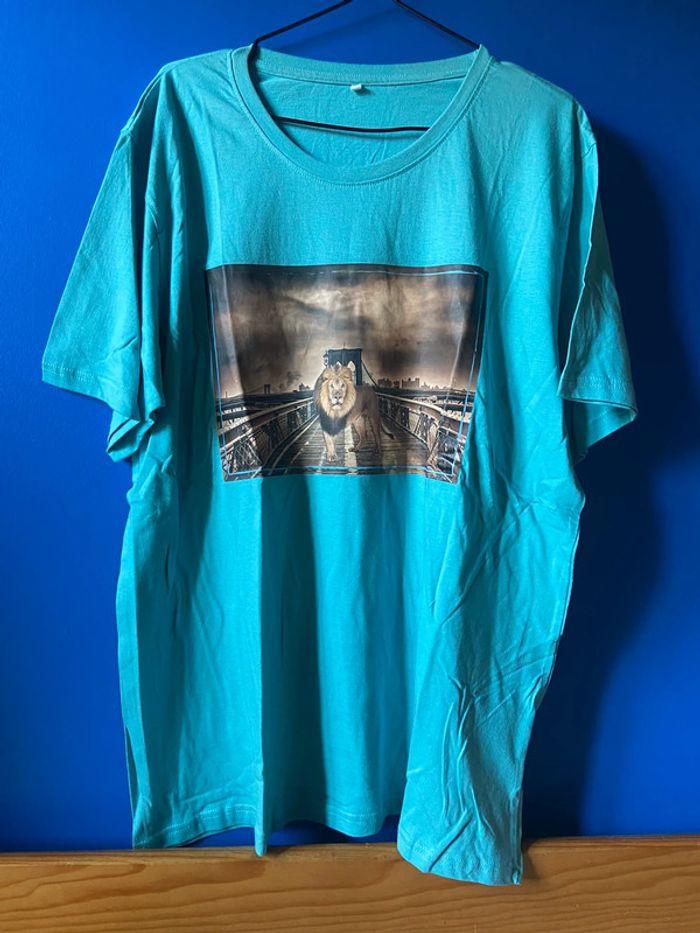 Tee-shirt bleu Homme - photo numéro 1