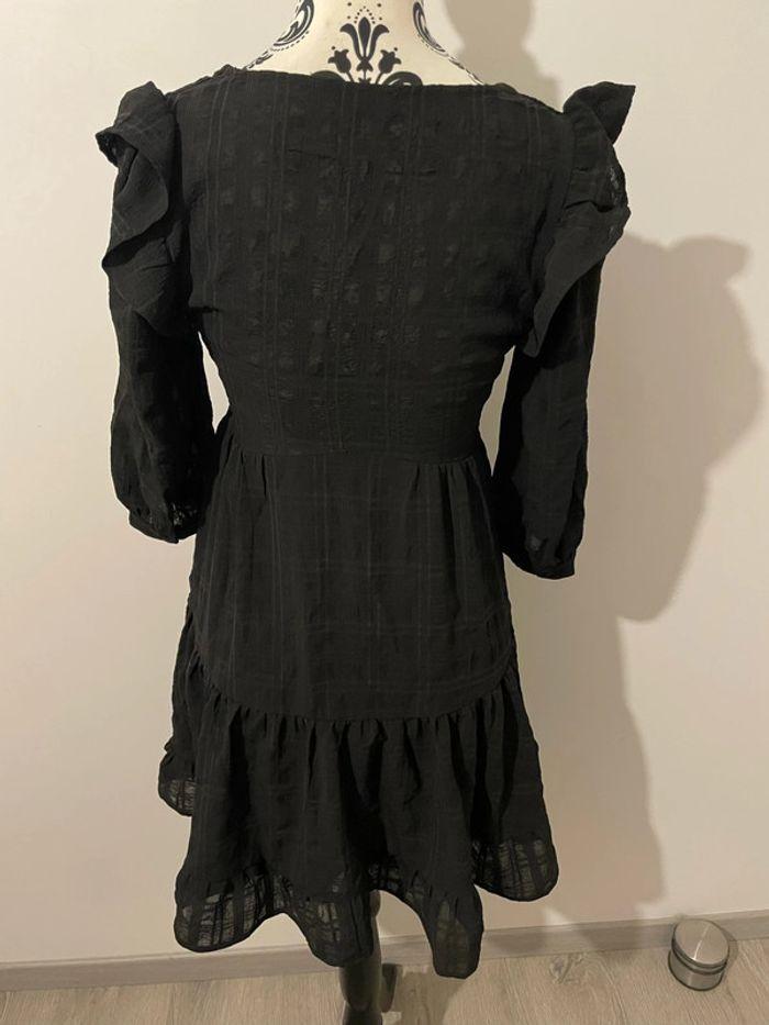 Robe manches 3/4 noir à carreaux bas évasé pimkie taille 34 - photo numéro 6