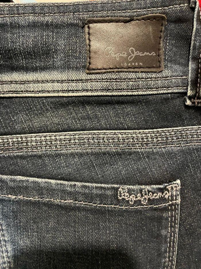 Jean extensible bleu effet délavé taille basse coupe slim pepe jeans taille W28 L34 soit taille 38 - photo numéro 7