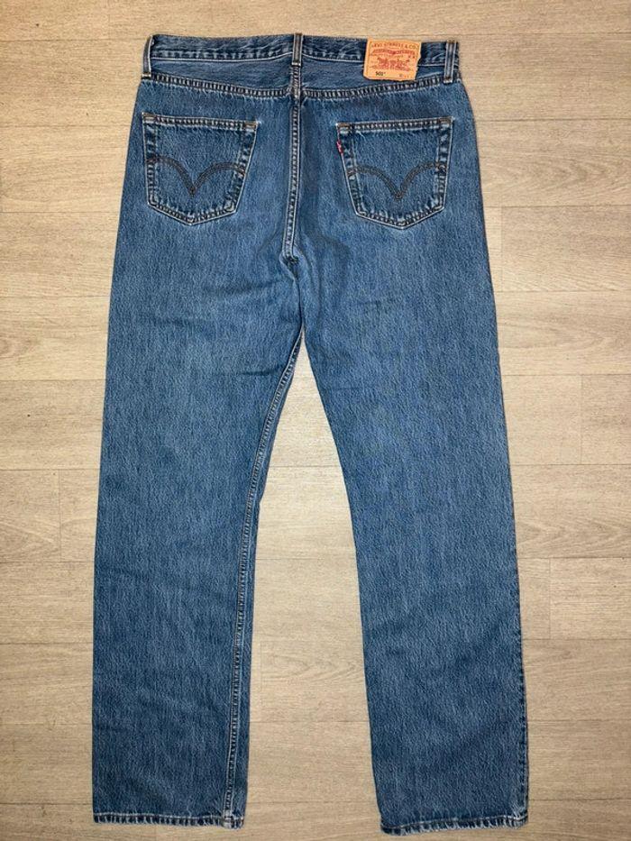 Jean Levi’s 501 Vintage Bleu Droit Taille Haute Moyenne - photo numéro 6