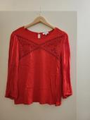 blouses manches courte Claudie Pierlot bordeaux taille 36