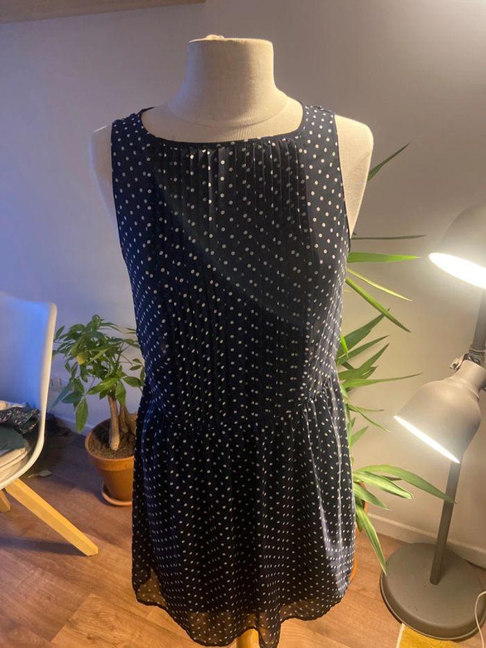 Robe Zara bleu marine à pois - photo numéro 1