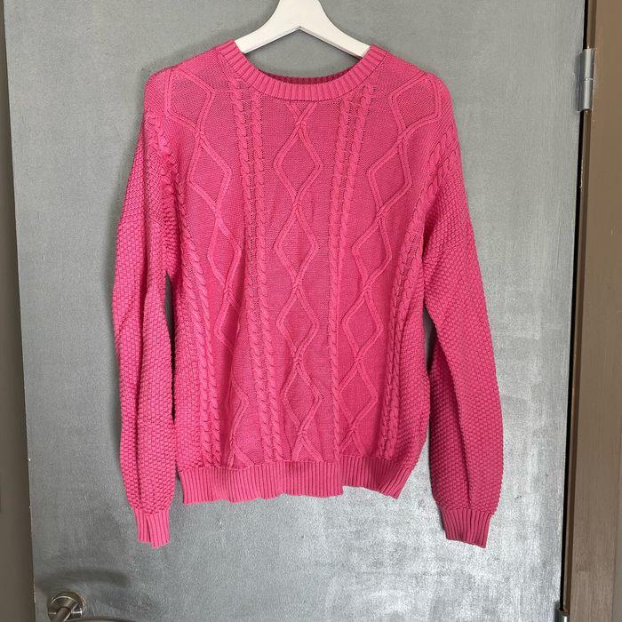 Pull Hollister en mailles torsadées rose taille S