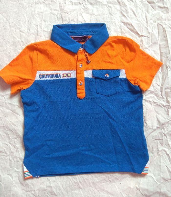 Polo neuf 4ans Sergent Major bleu orange - photo numéro 4