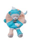 Doudou plat ours Capucin BABY NAT' BABYNAT BN712 orange bleu blanc gris étoiles