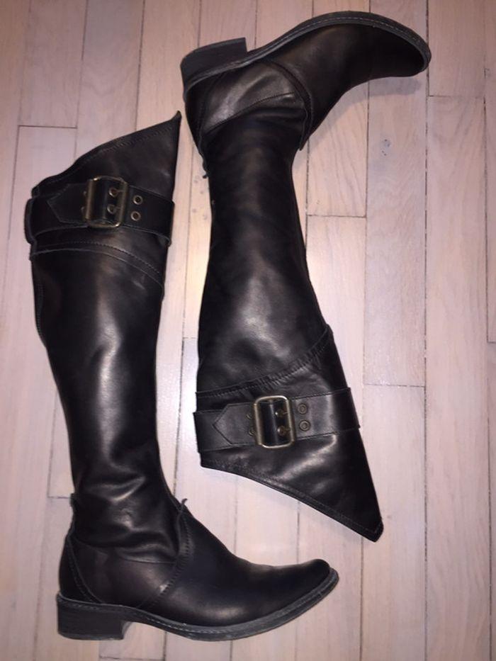 Bottes cuir cavalière (noir mat) - photo numéro 1