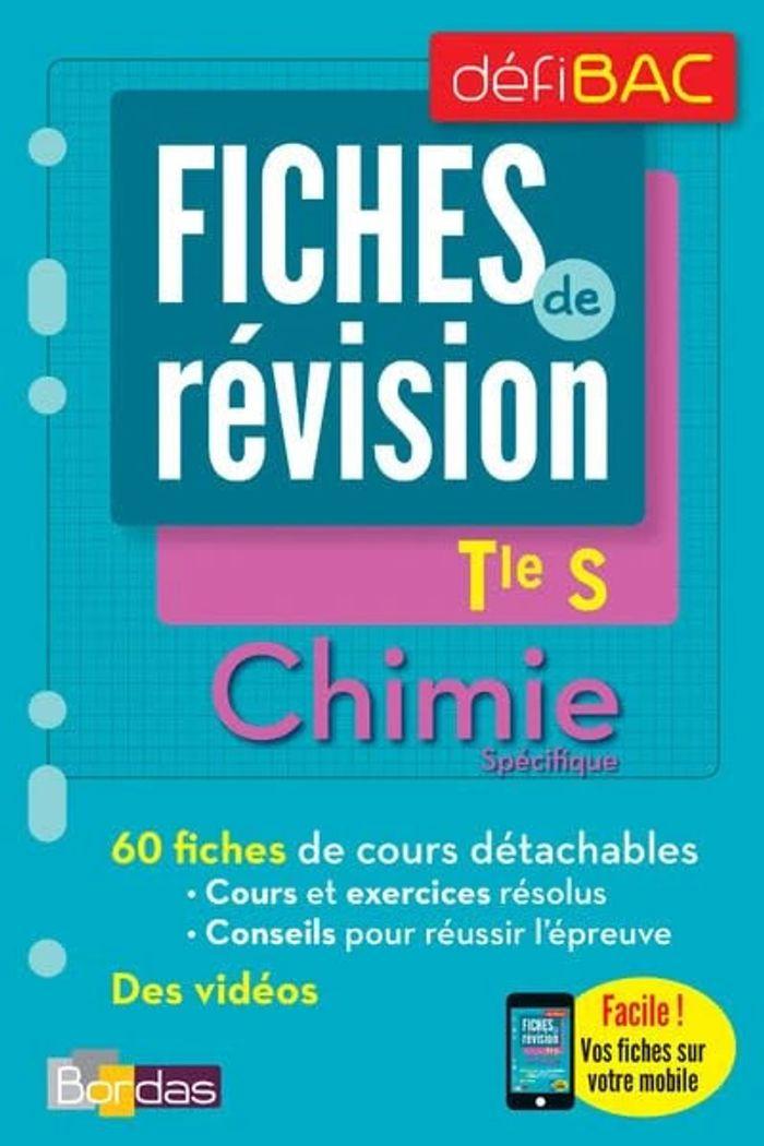 livre “Chimie spécifique Tle S - Fiches de révision” par Anne Mingalon