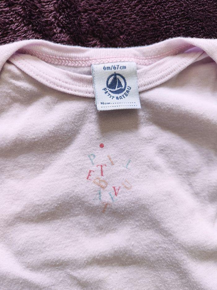 Body manches longues rose clair Petit Bateau 6 mois - photo numéro 3